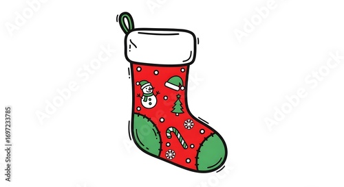 Hand-drawn Christmas Stocking Illustration