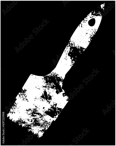 Vector Detailed paintbrush with textured bristles and handle.