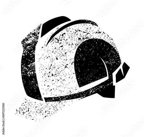 Vector Abstract helmet with distressed texture.