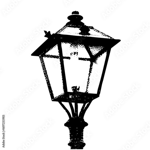 Vector Vintage street lamp with ornate details.