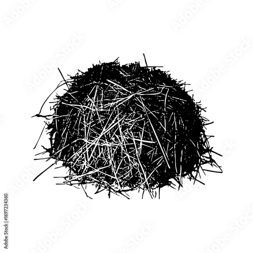 Vector Detailed sketch of a spiky tangled sphere .