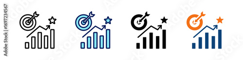 Sales Objective All In One Icon Multi Styles Vector Set