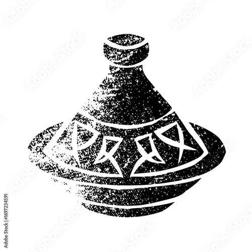 Vector Detailed of a decorated ancient pottery vessel.