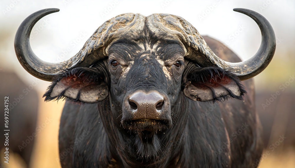Naklejka premium Buffalo intensely stares now