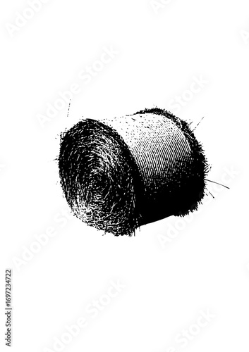 Vector Abstract rolled textile with textured lines