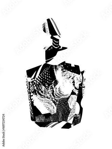 Vector Abstract man pouring liquid into glass .