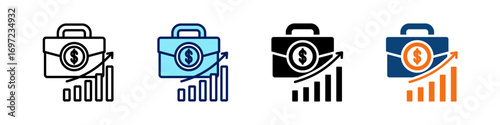 Business Growth All In One Icon Multi Styles Vector Set