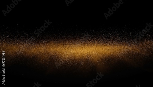Golden Dust Particles Effect on Black Background