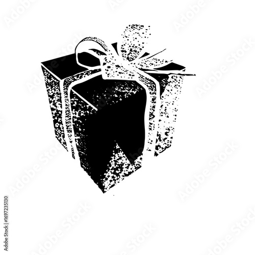 Vector Festive gift box with ribbon