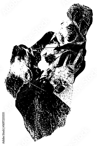 Vector Dramatic monochrome of two figures in intense conversation.