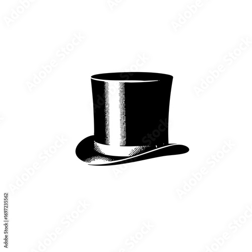 Vector Elegant black top hat with textured band