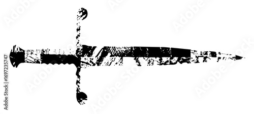 Vector Abstract black screw with cross-shaped .
