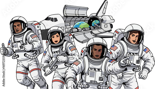 Astronauts Ready for Space Mission A Space Exploration Illustration