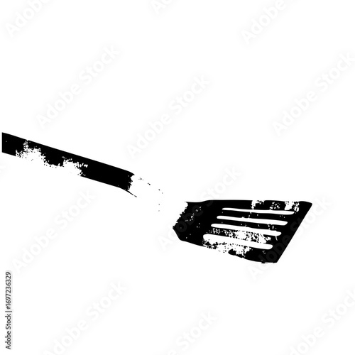 Vector Black kitchen spatula with a slotted .