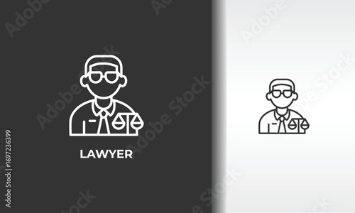 Lawyer Vector, Icon Or Logo Sign Isolated Symbol Illustration