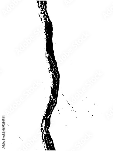 Vector Chilean landmass silhouette showcases a long narrow country shape.