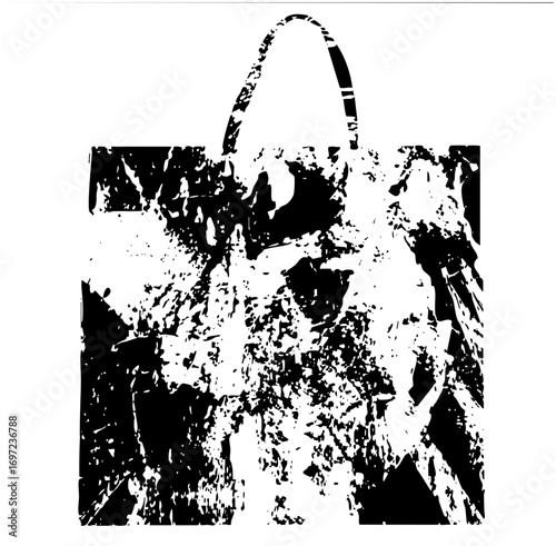 Vector Abstract tote bag with textured brushstrokes.