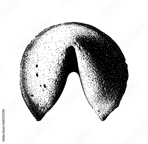 Vector Detailed of a cracked fortune cookie.