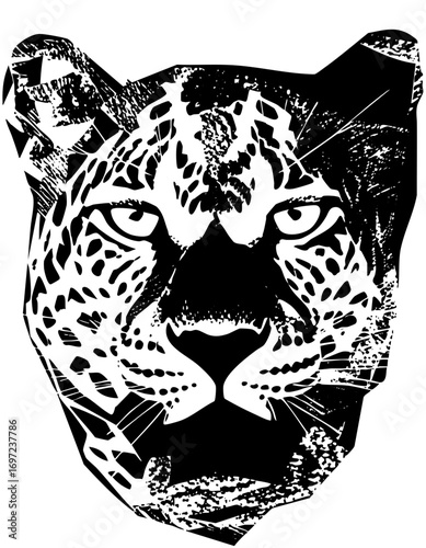 Vector Intense head with detailed spots and sharp features.