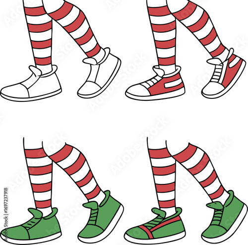 Striped socks and sneakers
