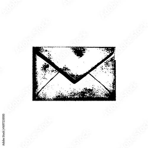 Vector Distressed envelope represents communication and messaging.