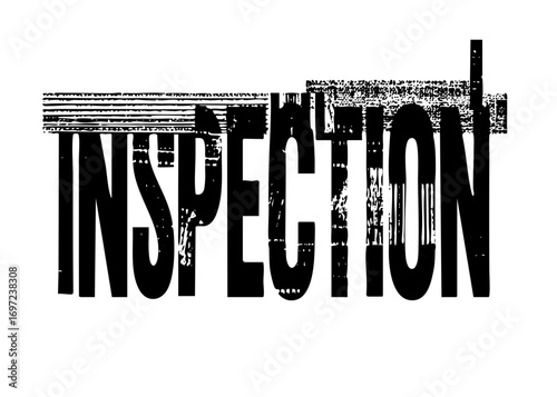 Vector Distressed typographic featuring the word Inspection.