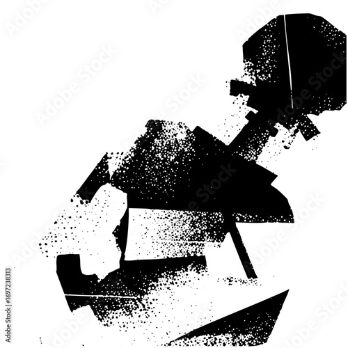 Vector Abstract robotic arm with geometric shapes