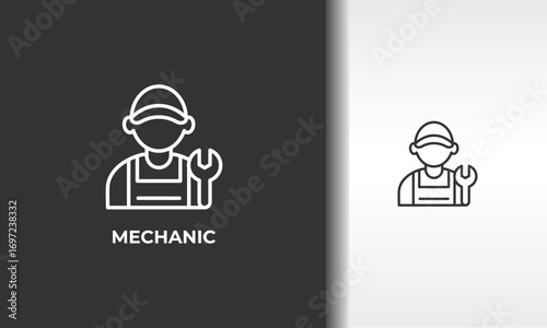 Mechanic Vector, Icon Or Logo Sign Isolated Symbol Illustration