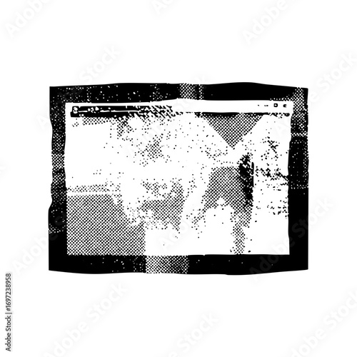 Vector Digital screen displays a distorted of a person.