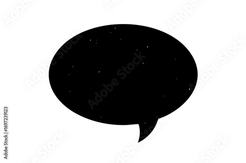 Vector Black speech bubble with a pointed tail.