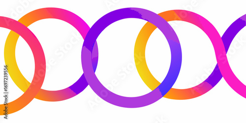 Interlocking rings with vibrant gradient colors forming a continuous flowing pattern
