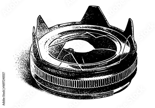 Vector Detailed of a futuristic robotic core with radiating lines.