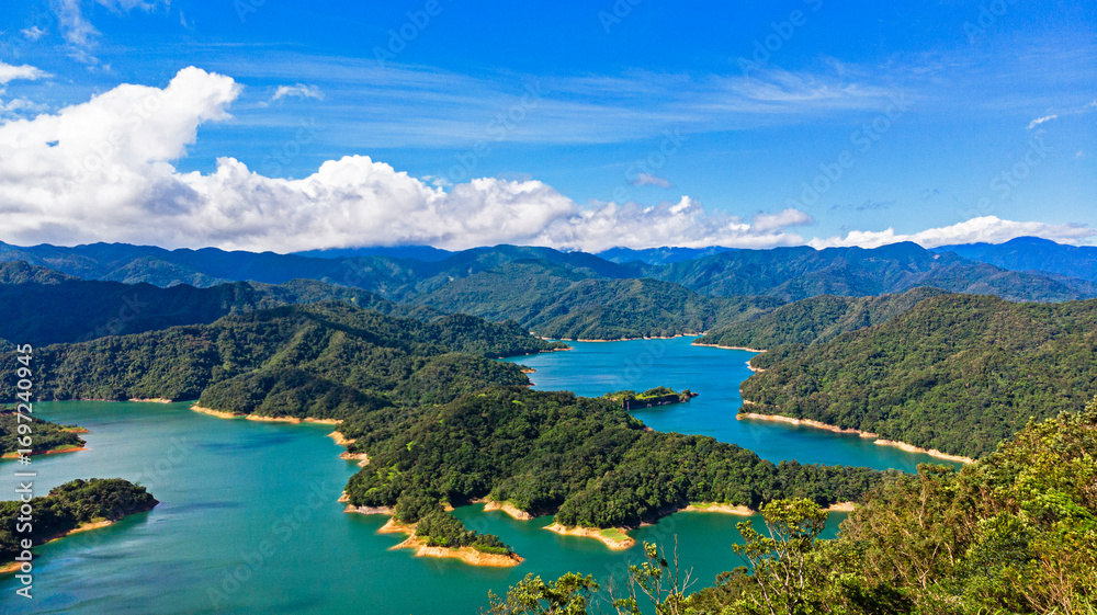 Fototapeta premium Crocodile Island, located in Shiding District, New Taipei City, is famous for its crocodile-like shape. 