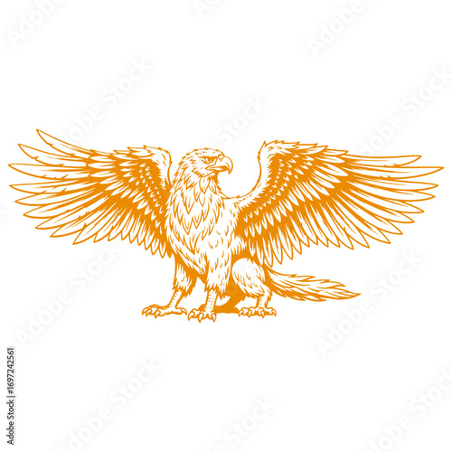 Majestic griffin illustration conveying power and strength for heraldry and fantasy designs