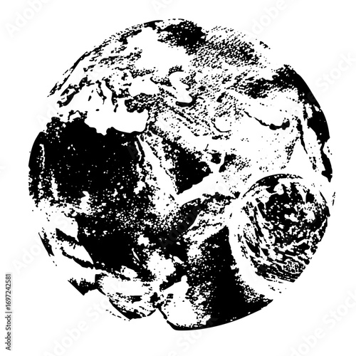 Vector Monochrome Earth depicts a global sphere.