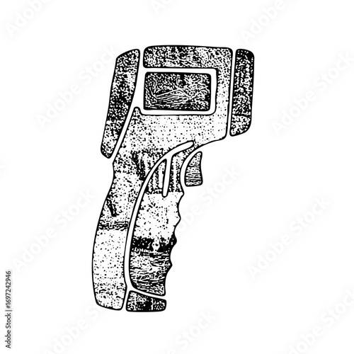 Vector Detailed of a handheld infrared thermometer.