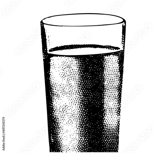 Vector Detailed of a filled glass with bubbles