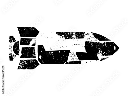 Vector Abstract ship with distressed texture.