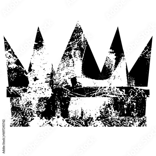 Vector Abstract crown with distressed texture.