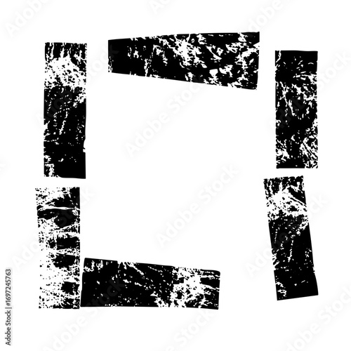 Vector Abstract rectangular frame with distressed texture.
