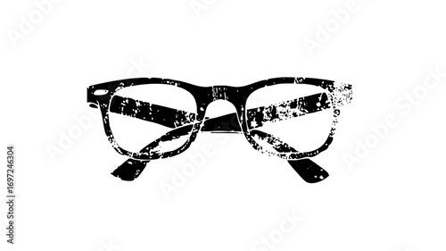 Vector Black eyewear with a distressed texture.