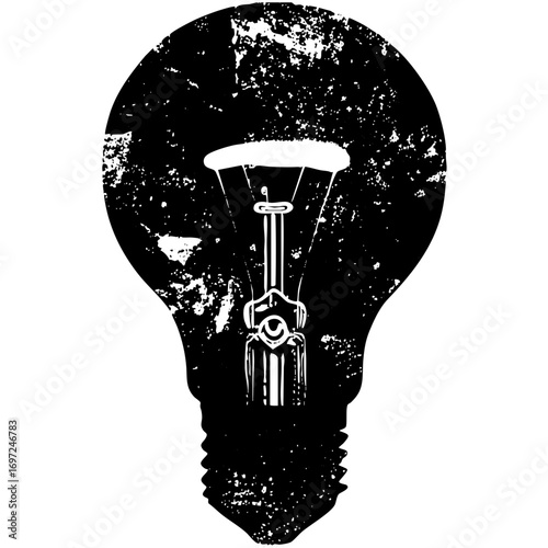 Vector Detailed of a lightbulb with internal components.