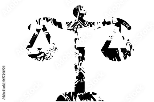 Vector Black scales of justice with balanced pans
