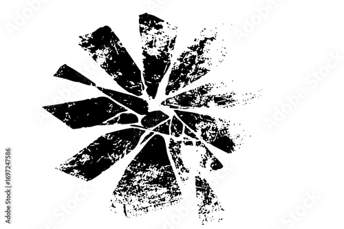 Vector Abstract burst of fragmented shapes creates a dynamic explosion .