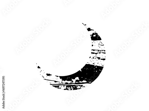 Vector Abstract moon with textured effect.