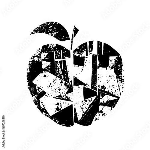 Vector Abstract fractured with leaf.
