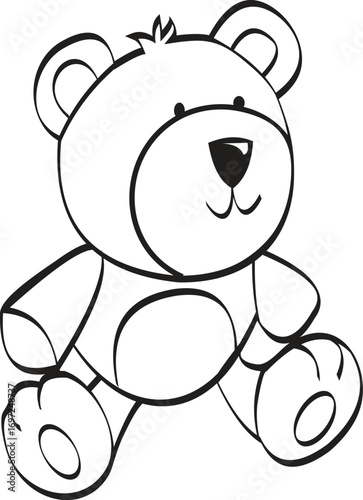 cute teddy bear cartoon design silhouette illustration vector sketch