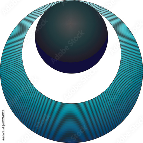 Vector sketch illustration of modern abstract symbol logo icon design in minimalist lines of simplicity for technology company