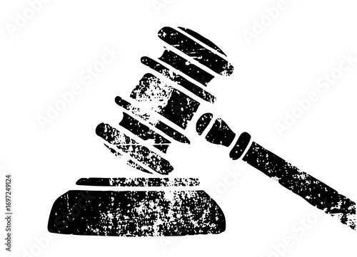 Vector Black gavel symbolizing justice and legal proceedings.