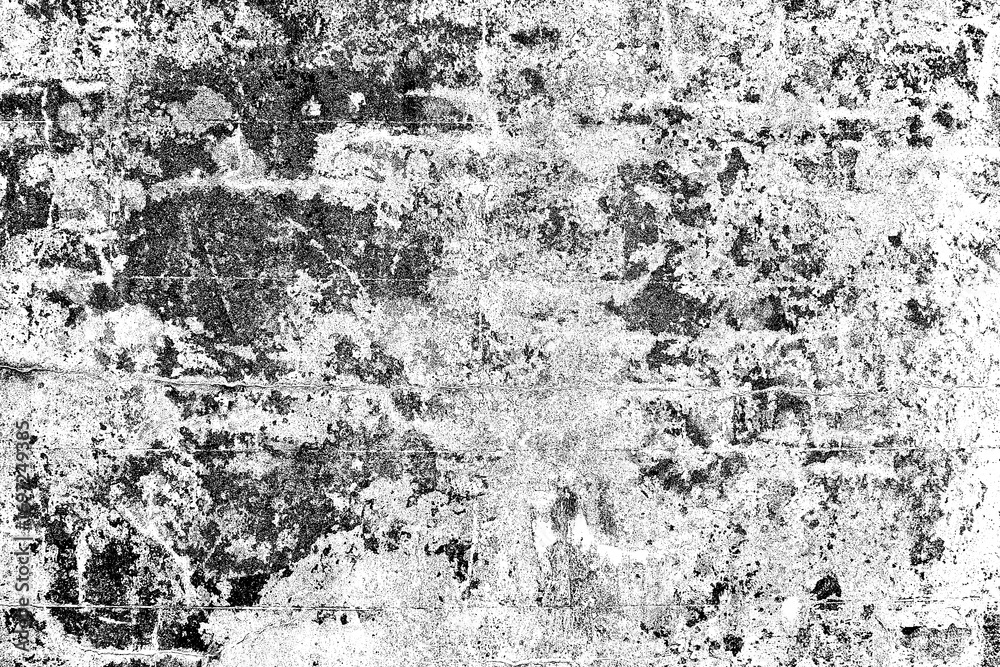 Fototapeta premium Abstract Grungy Brick Wall Texture, Distressed Monochrome Concrete Background, Old and Damaged Urban Surface